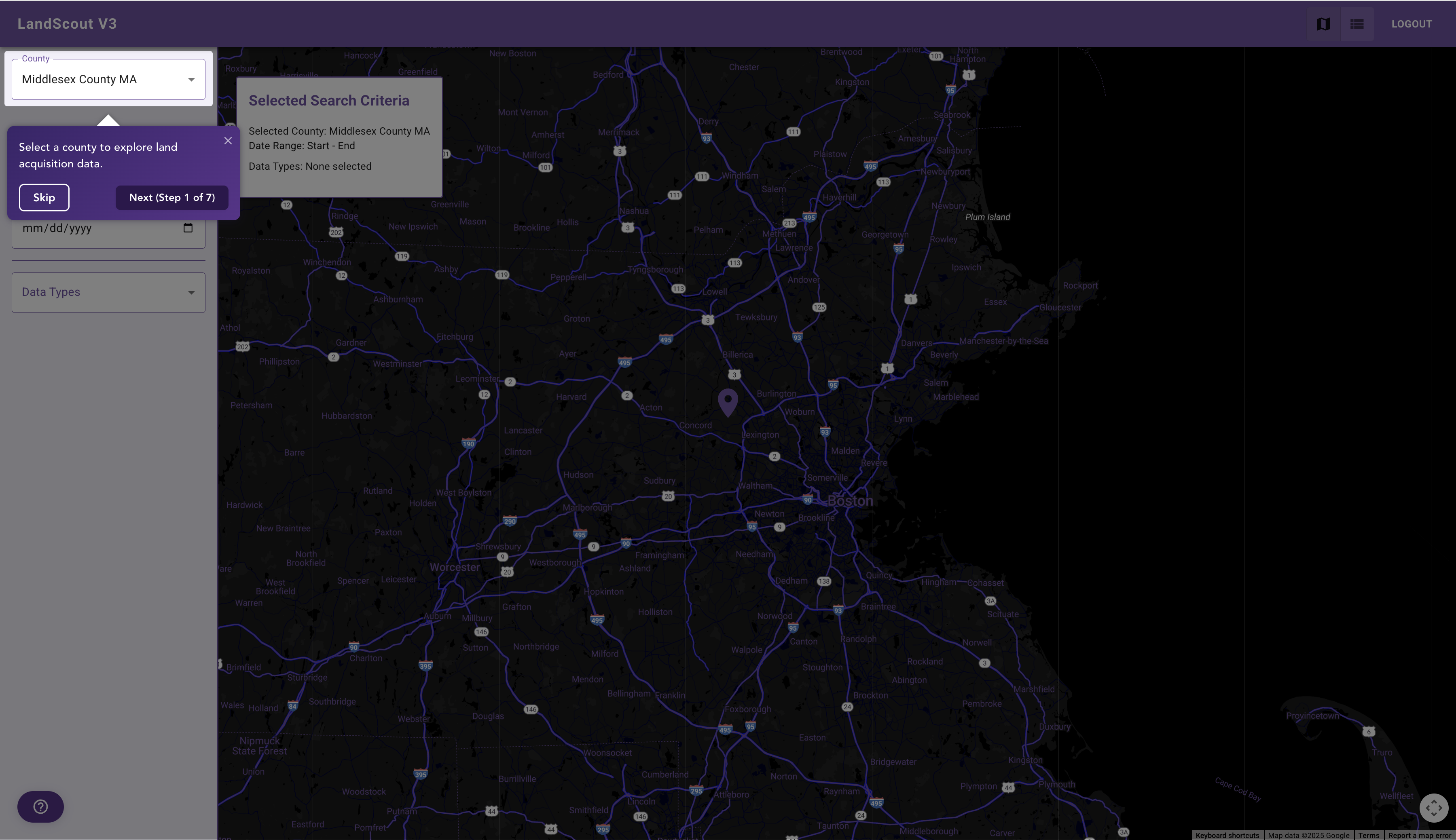 Step 1: Select a County